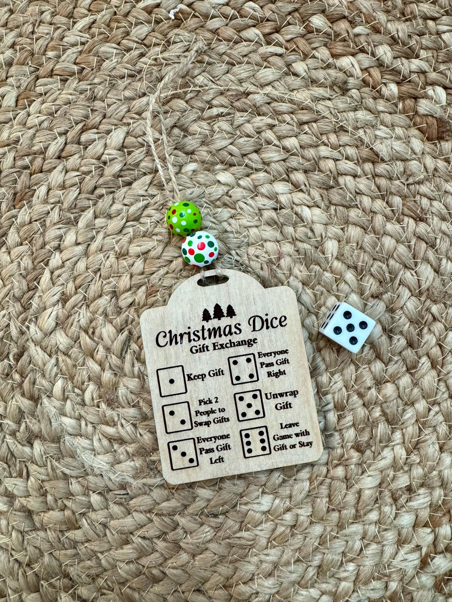 Christmas Dice Gift Exchange Ornament