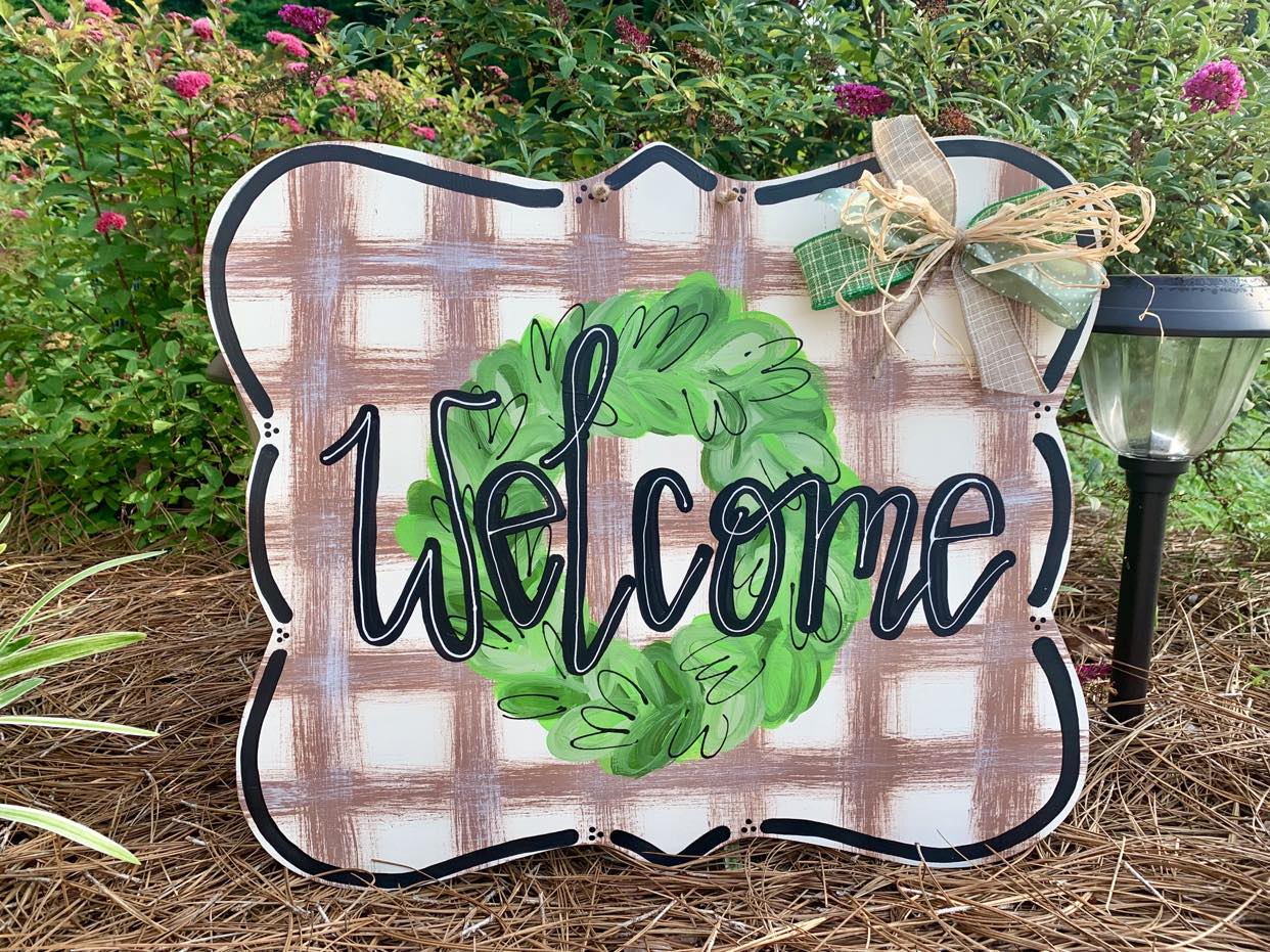 Welcome Wreath Plaque