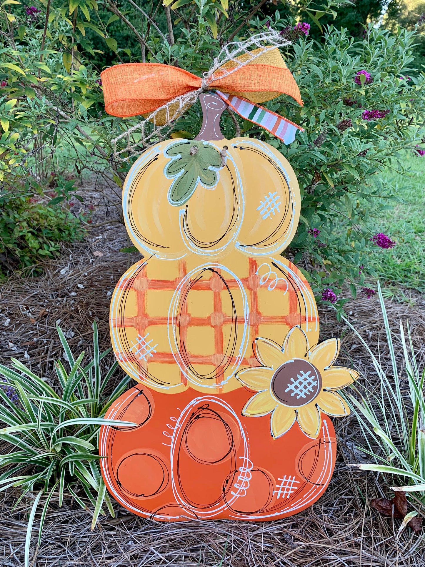 Sunflower Pumpkin Stack