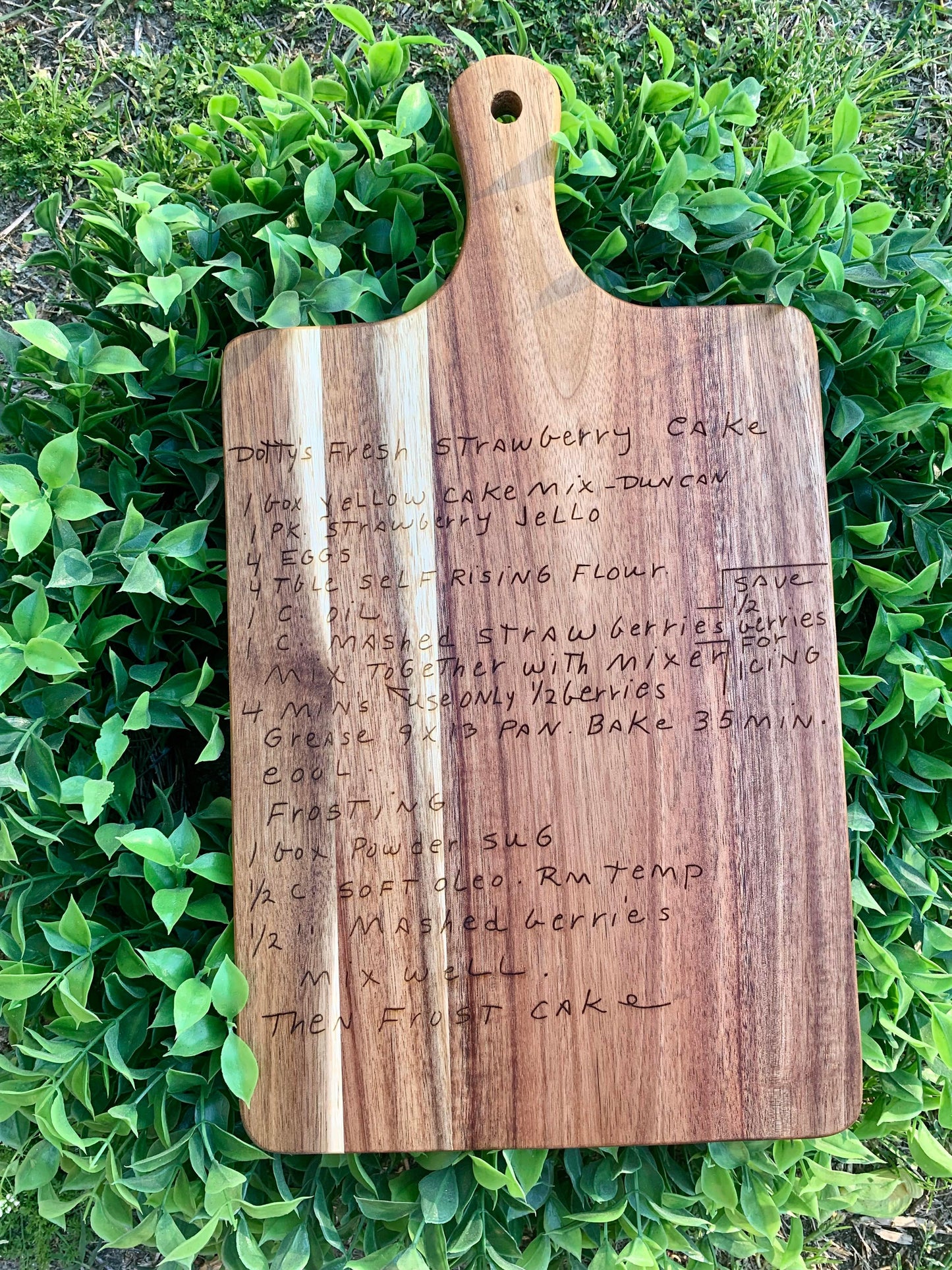 Handwritten Recipe Cutting Board