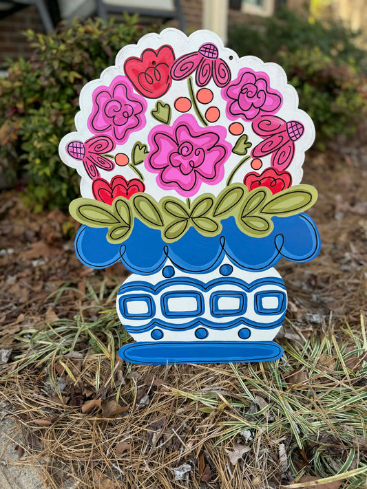 Chinoiserie Flower Vase
