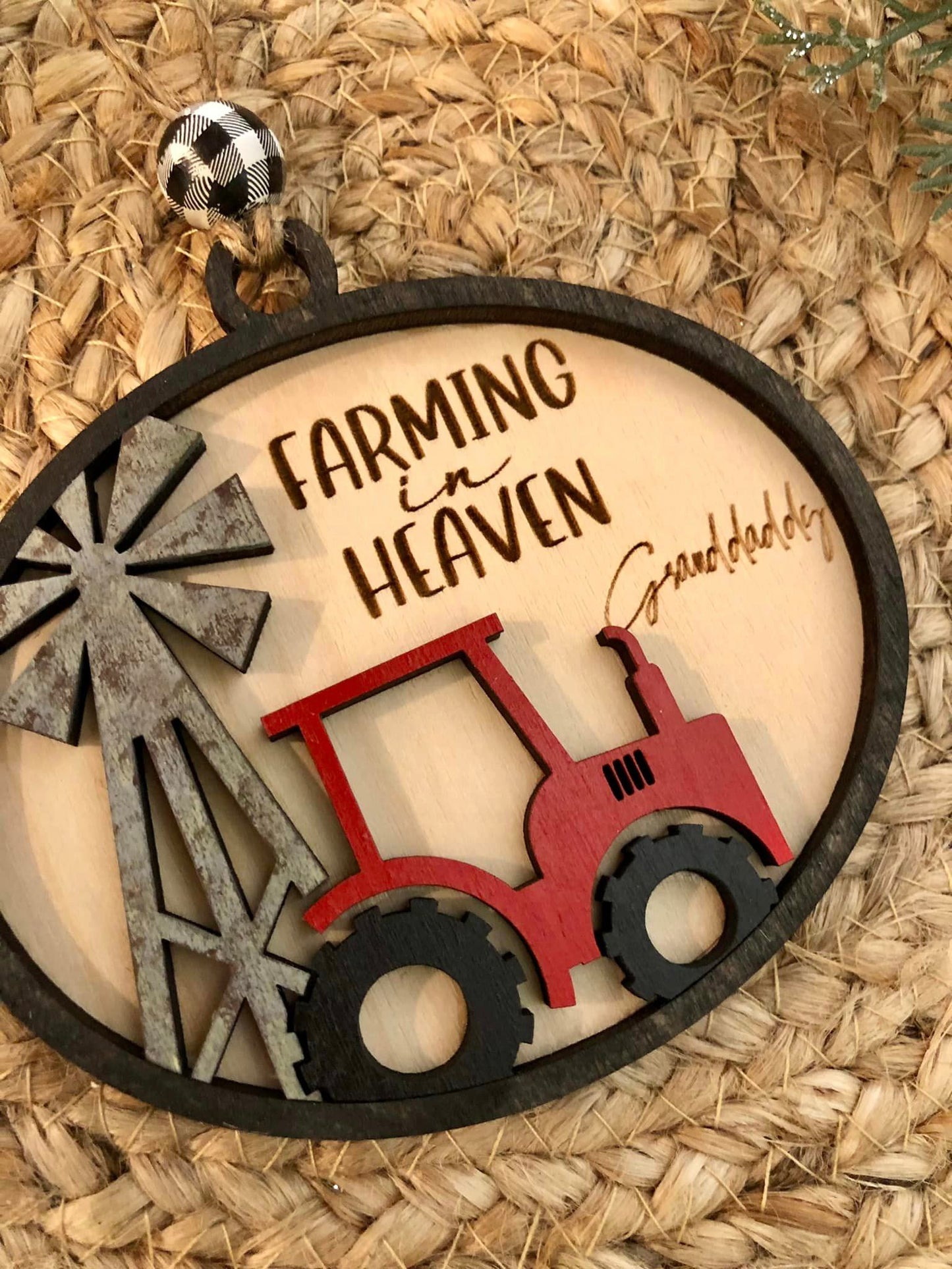 Tractor Memorial Ornament- Farming in Heaven