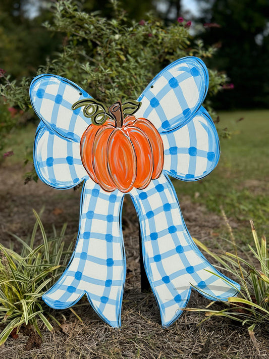 Pumpkin Plaid Bow