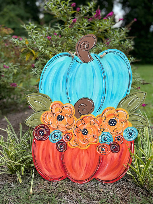 Floral Pumpkin Stack