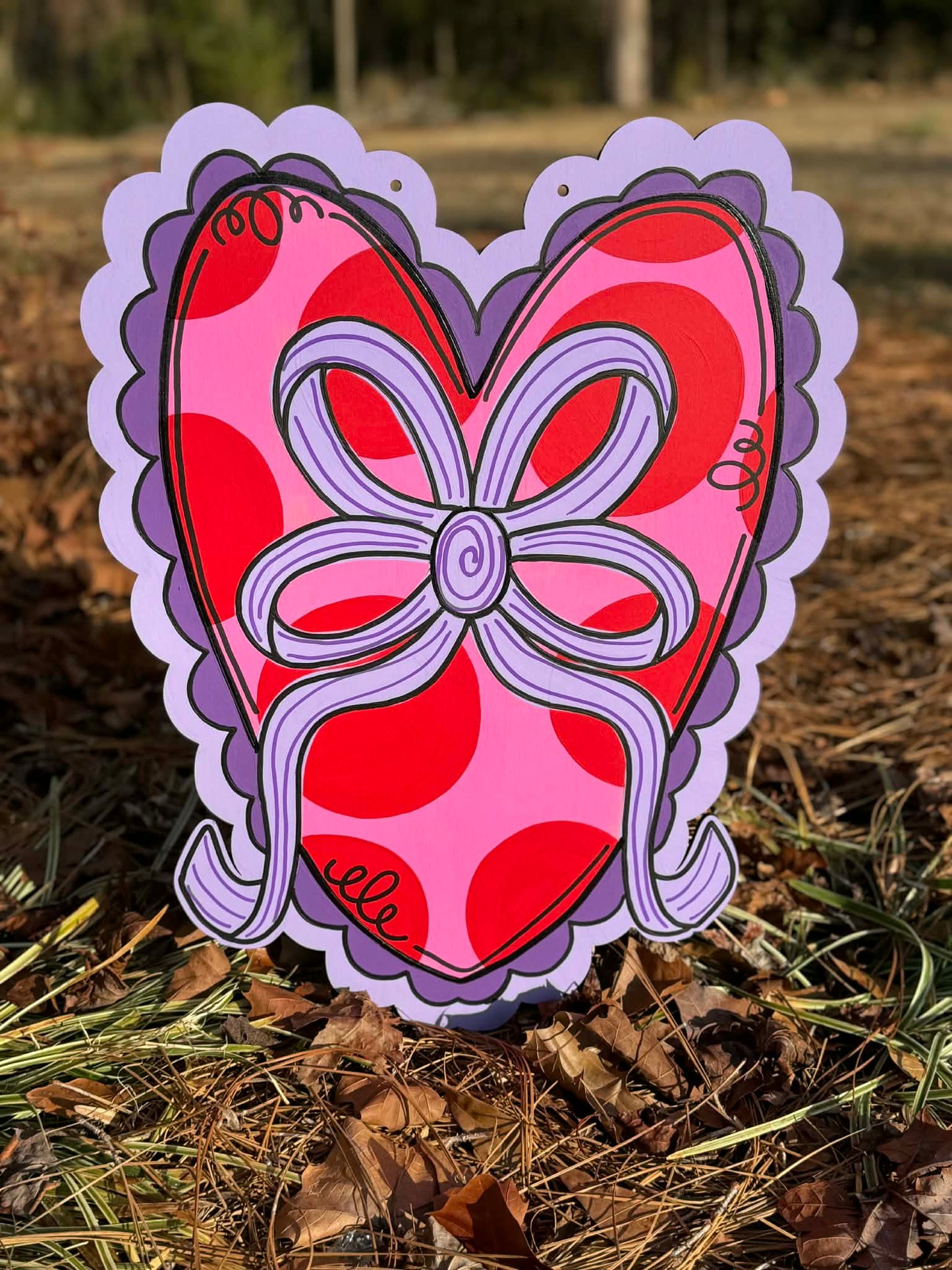 Scalloped Ribbon Heart