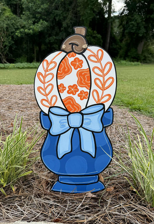 Chinoiserie Pumpkin Pot